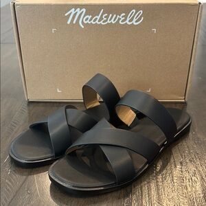 Madewell Black Leather Crisscross Sandals – Size 6.5M (fit like 6N)  - NWB